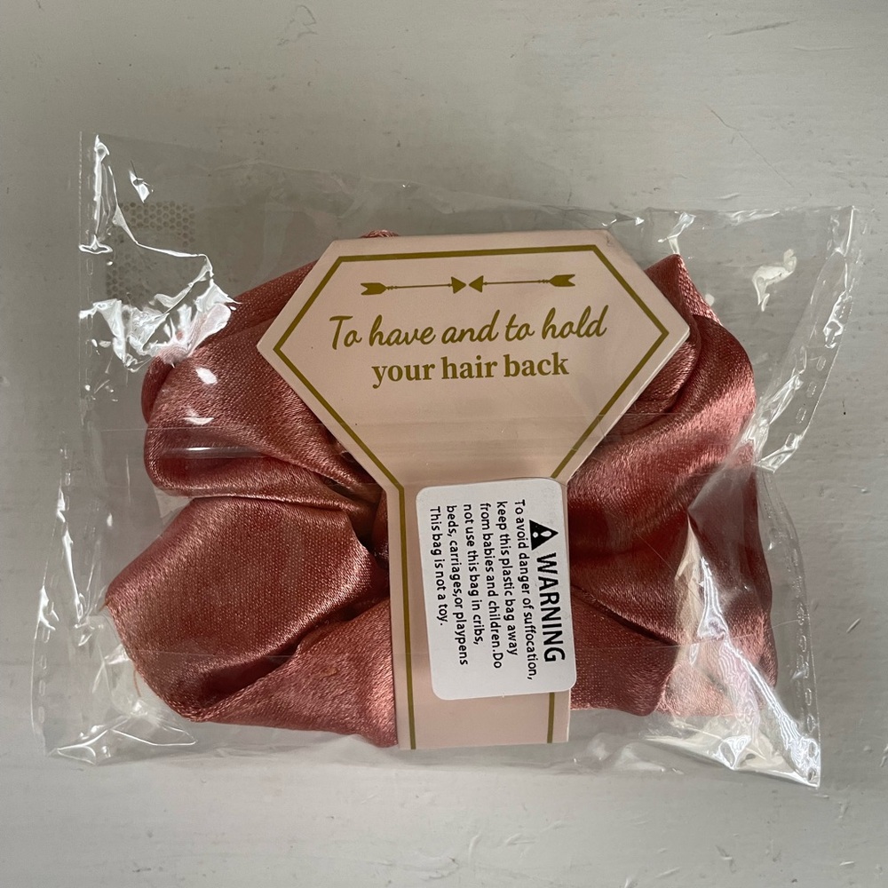 Pink Satin Hair Scrunchie Bridesmaid Gift